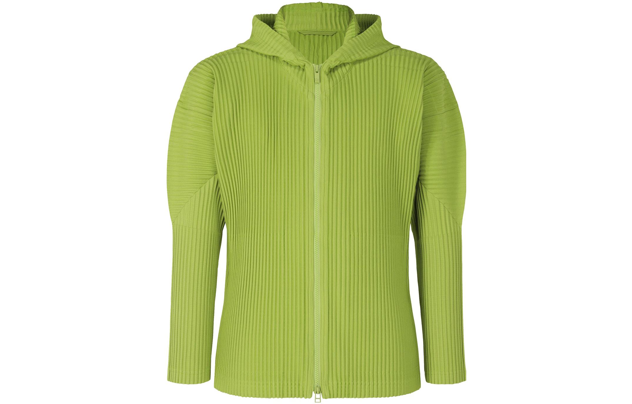 ISSEY MIYAKE Solid Green Hooded Long Sleeve Jacket HP36JL132-61