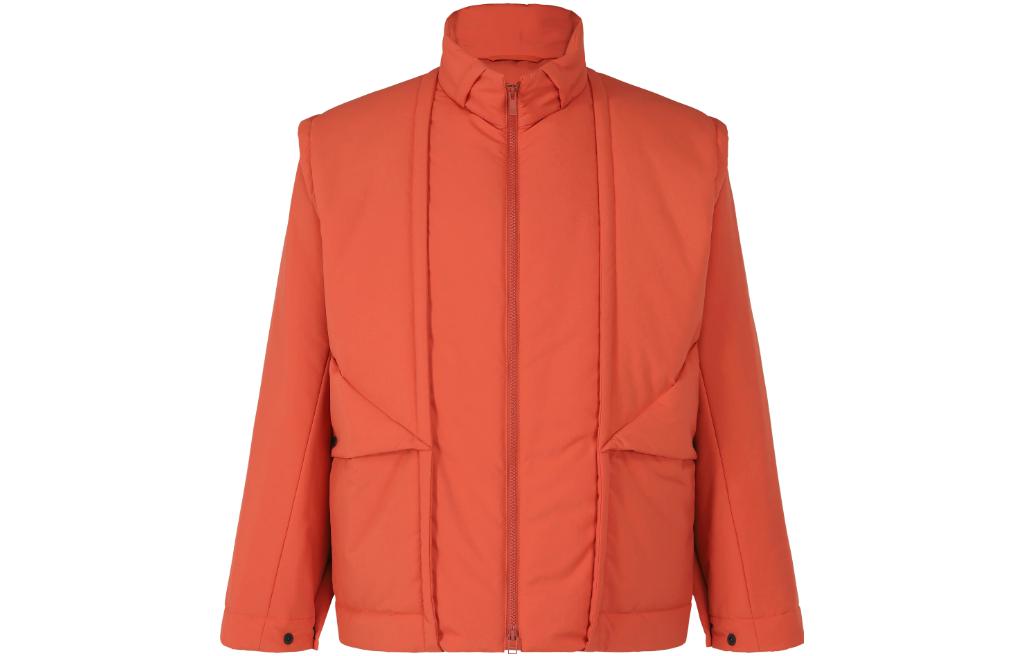 ISSEY MIYAKE Solid Orange High-Neck Zip-Up Jacket HP33FA332-32