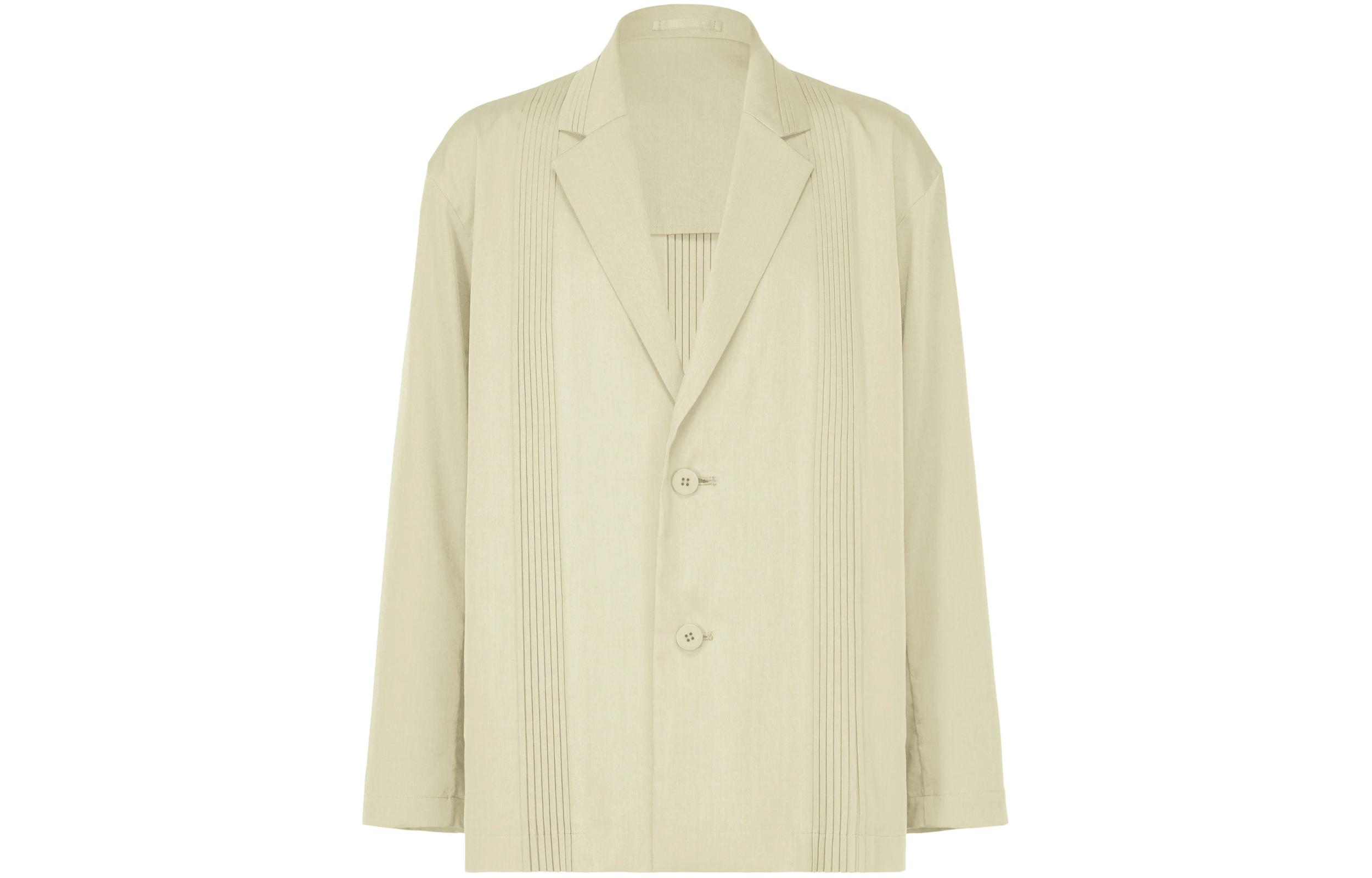 ISSEY MIYAKE Solid Sage Green Single-Breasted Jacket LA41FD095-66