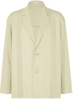 ISSEY MIYAKE Solid Sage Green Single-Breasted Jacket LA41FD095-66 ISSEY MIYAKE Solid Sage Green Single-Breasted Jacket LA41FD095-66