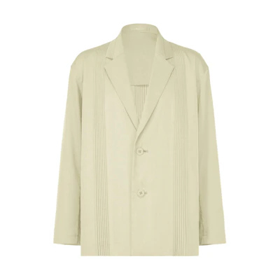 ISSEY MIYAKE Solid Sage Green Single-Breasted Jacket LA41FD095-66
