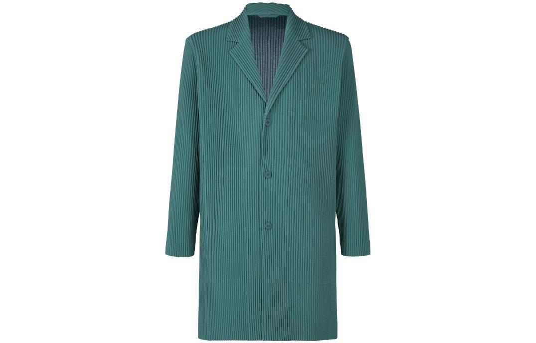 ISSEY MIYAKE Solid Single-breasted Mid-length Jacket Deep Sea Blue HP33JD156-74