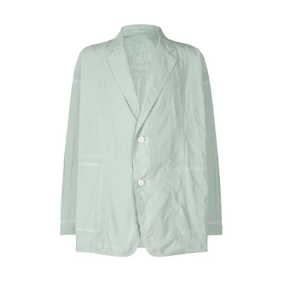 ISSEY MIYAKE Solid Single-Breasted Slim-Fit Long-Sleeve Jacket Light Green Unisex AT41FD110-61