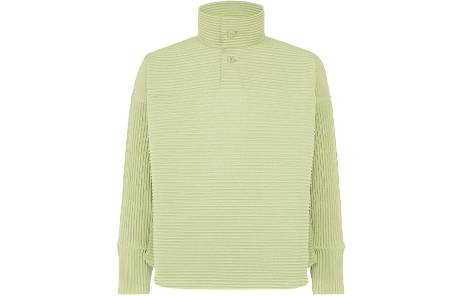 ISSEY MIYAKE Solid Stripe Turtleneck Sweatshirt Jade Green HP41JK272-61