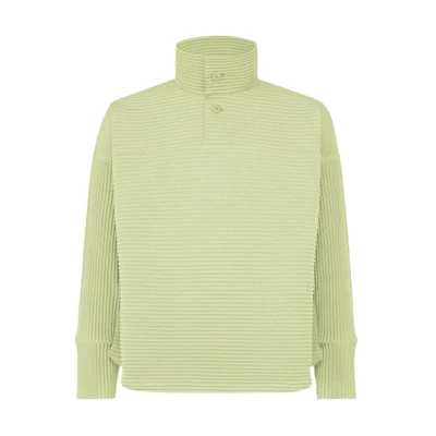 ISSEY MIYAKE Solid Stripe Turtleneck Sweatshirt Jade Green HP41JK272-61