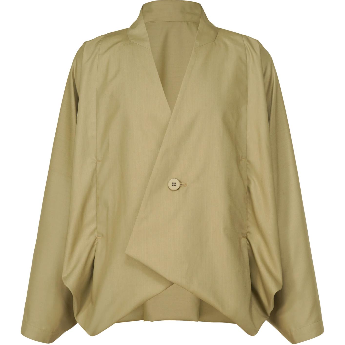 ISSEY MIYAKE SS24 Khaki Single-Button Loose-Fit Long-Sleeve Jacket LA48FU065-65