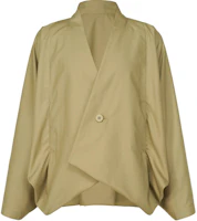 ISSEY MIYAKE SS24 Khaki Single-Button Loose-Fit Long-Sleeve Jacket LA48FU065-65 ISSEY MIYAKE SS24 Khaki Single-Button Loose-Fit Long-Sleeve Jacket LA48FU065-65