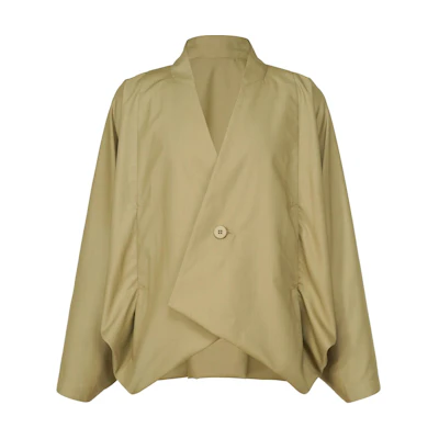 ISSEY MIYAKE SS24 Khaki Single-Button Loose-Fit Long-Sleeve Jacket LA48FU065-65
