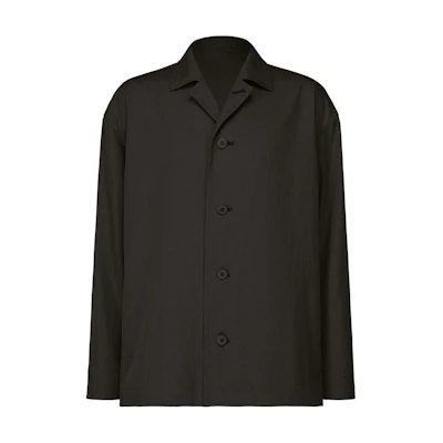 ISSEY MIYAKE SS24 Plain Collar Loose Fit Long Sleeve Jacket Black LA48FU036-15