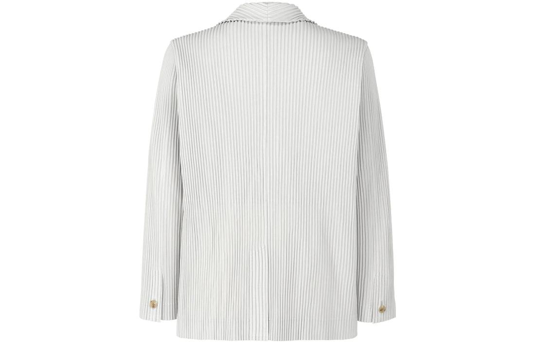 Lookbook ISSEY MIYAKE 條紋單排扣西裝外套 男士 淺灰色. HP55JD401-11