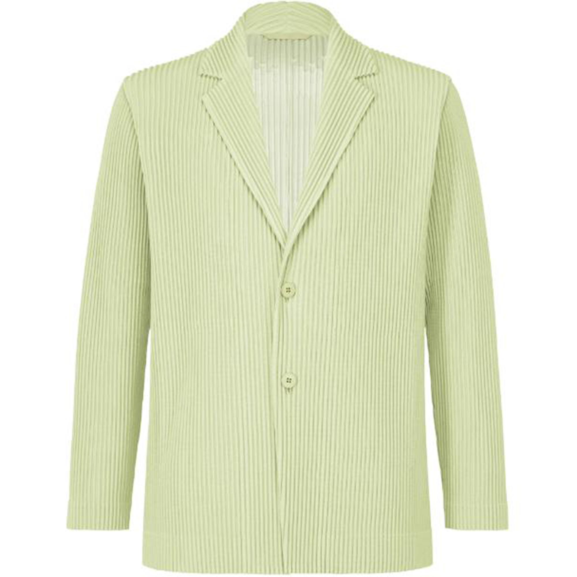 ISSEY MIYAKE Striped Single-Breasted Long-Sleeve Jacket Green Mens HP41JD150-61