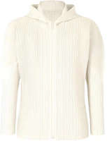 ISSEY MIYAKE Striped Zip Hoodie Jacket Ivory HP36JL121-03 ISSEY MIYAKE Striped Zip Hoodie Jacket Ivory HP36JL121-03