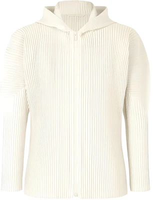 ISSEY MIYAKE Striped Zip Hoodie Jacket Ivory HP36JL121-03 Buy ISSEY MIYAKE Striped Zip Hoodie Jacket Ivory HP36JL121-03