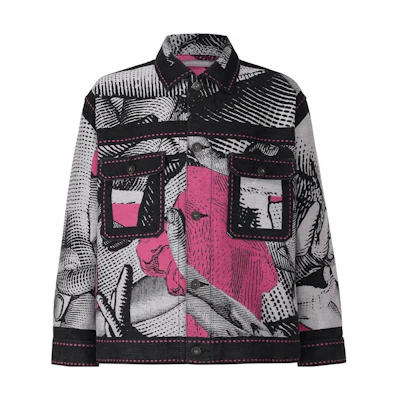 ISSEY MIYAKE Tadanori Yokoo Pink Unisex Printed Mandarin Collar Jacket AT13FC902-26
