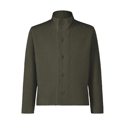 ISSEY MIYAKE Tailored Pleats 1 Long-Sleeve Jacket - Ebony Khaki HP33JD154-68