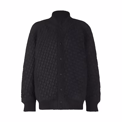 ISSEY MIYAKE Type-O 001 All-Over Print V-Neck Long Sleeve Jacket Black Unisex AT33FC248-15