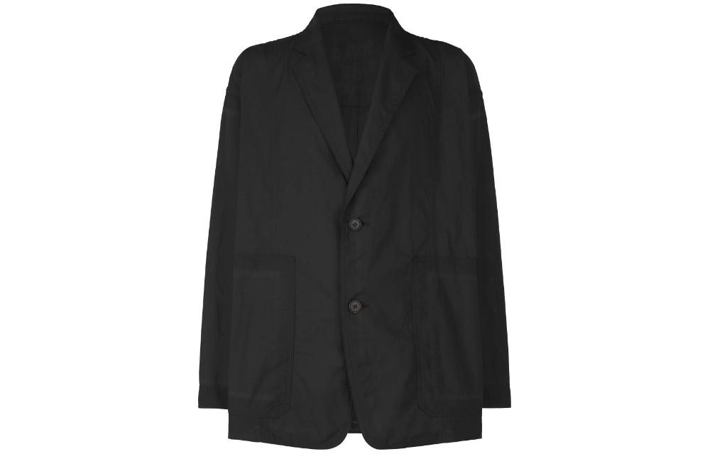 ISSEY MIYAKE Unisex Black Solid Color Button-Up Jacket AT41FD110-15