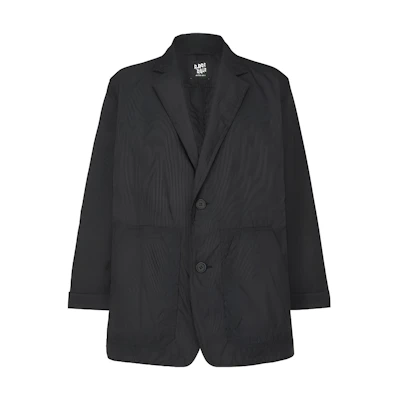 ISSEY MIYAKE Unisex Solid Black Single-Breasted Collared Coat Jacket AT33FD103-15