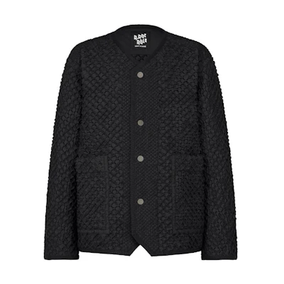 ISSEY MIYAKE V-Neck Single-Breasted Long-Sleeve Jacket Unisex Black AT33FC201-15