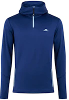 J.Lindeberg Aerial Quarter Logo Hoodie Blue Long Sleeve Pullover GMJS07797-O337 J.Lindeberg Aerial Quarter Logo Hoodie Blue Long Sleeve Pullover GMJS07797-O337