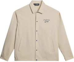 J.Lindeberg Beige Embroidered Logo Button-Up Long-Sleeve Jacket GMOW09472-1679 J.Lindeberg Beige Embroidered Logo Button-Up Long-Sleeve Jacket GMOW09472-1679
