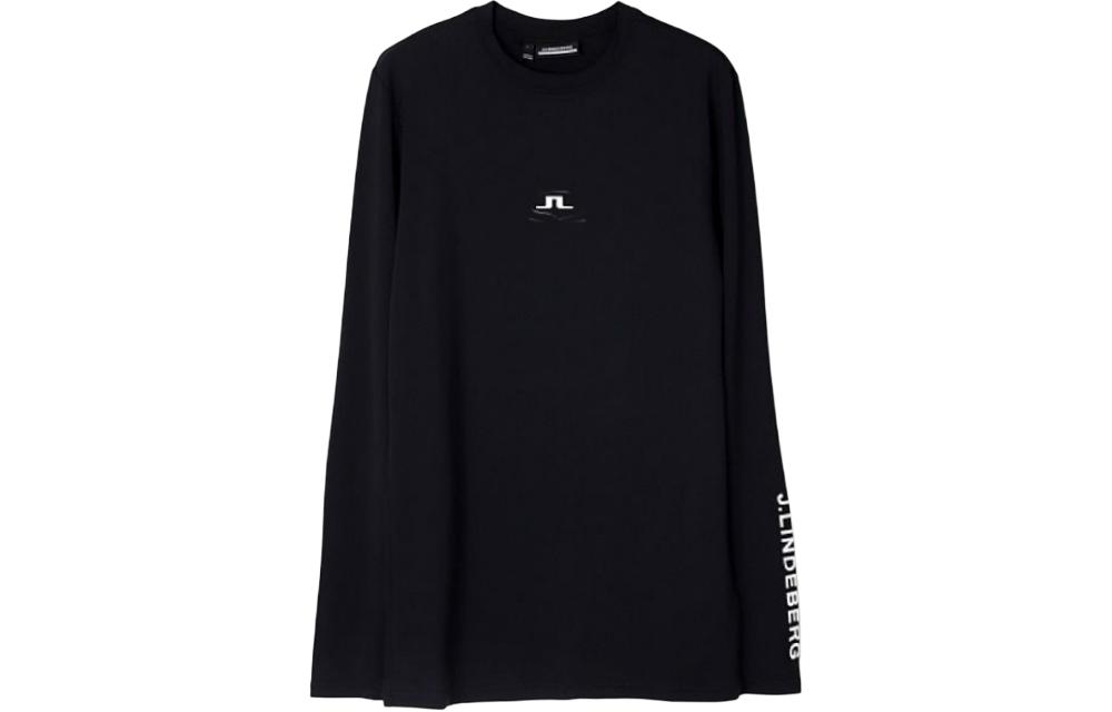 J.Lindeberg Black Crewneck Logo Pullover Sweatshirt GMJT08582-9999