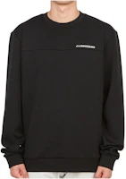 J.Lindeberg Black Crewneck Sweatshirt with Logo Print Long Sleeves AMJS07967-9999 J.Lindeberg Black Crewneck Sweatshirt with Logo Print Long Sleeves AMJS07967-9999