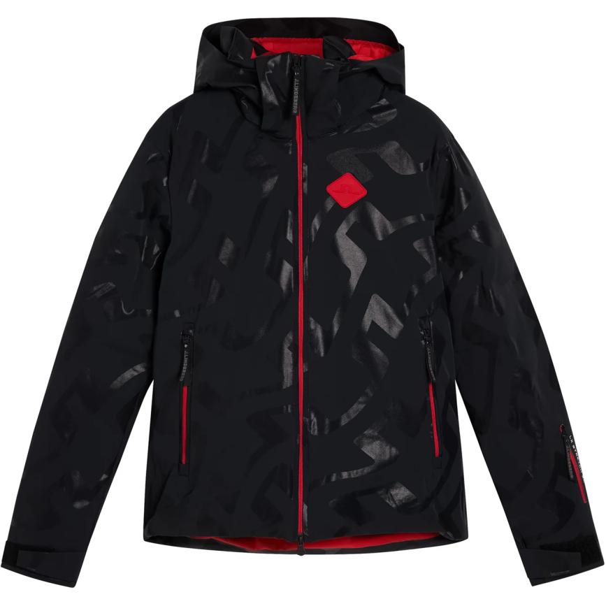 J.Lindeberg Black Hooded Zip-Up Solid Color Jacket SMOW08754-W081