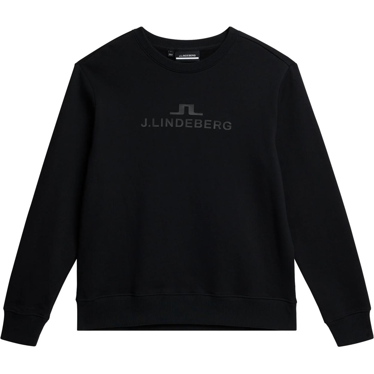 J.Lindeberg Black Loose Fit Crewneck Sweatshirt with Letter Print AMJS08922-9999