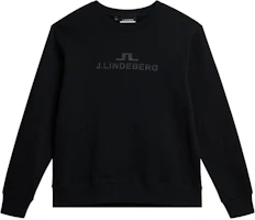 J.Lindeberg Black Loose Fit Crewneck Sweatshirt with Letter Print AMJS08922-9999 J.Lindeberg Black Loose Fit Crewneck Sweatshirt with Letter Print AMJS08922-9999