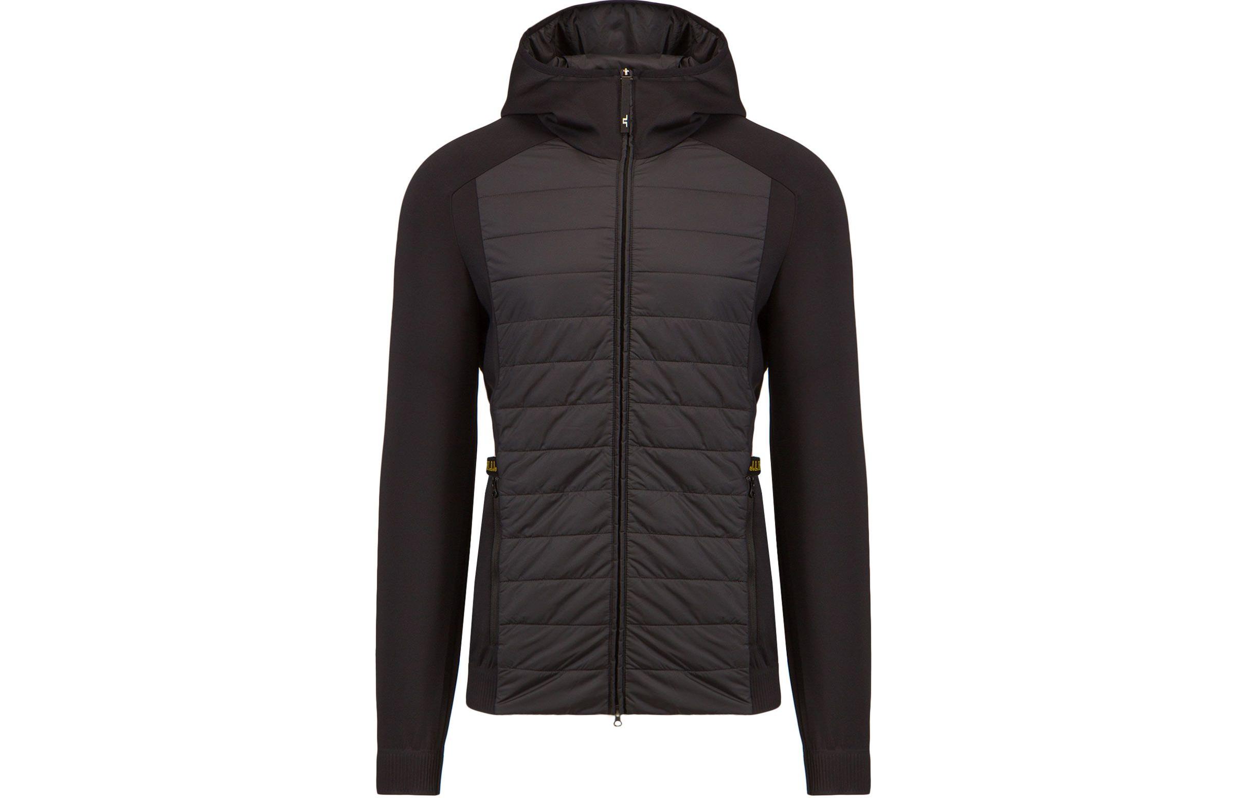 J.Lindeberg Black Patchwork Zip-Up Hoodie Jacket AMOW08164-9999