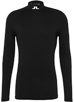 J.Lindeberg Black Raglan Pullover Mock Neck Long Sleeve Tee GMJT06334-9999 J.Lindeberg Black Raglan Pullover Mock Neck Long Sleeve Tee GMJT06334-9999