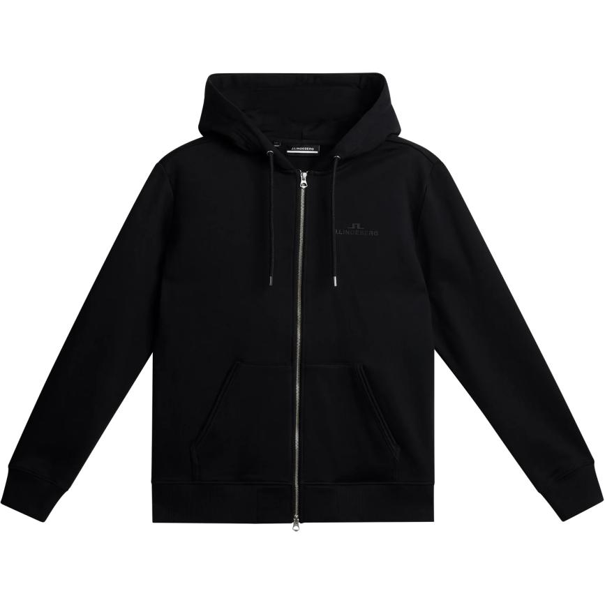 J.Lindeberg Black Solid Color Zip-Up Drawstring Jacket AMJS08919-9999