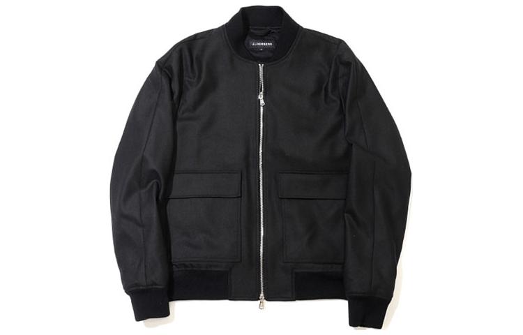J.Lindeberg Black Solid Zip-Up Collar Jacket with Pockets FMTA07790-9999