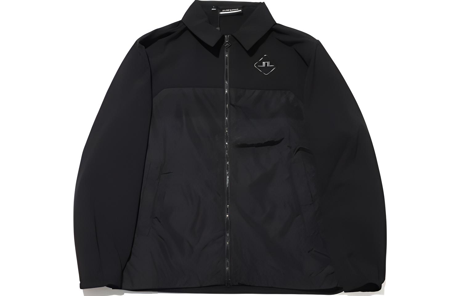 J.Lindeberg Black Solid Zip-Up Collared Loose-Fit Jacket GMOW07625-9999