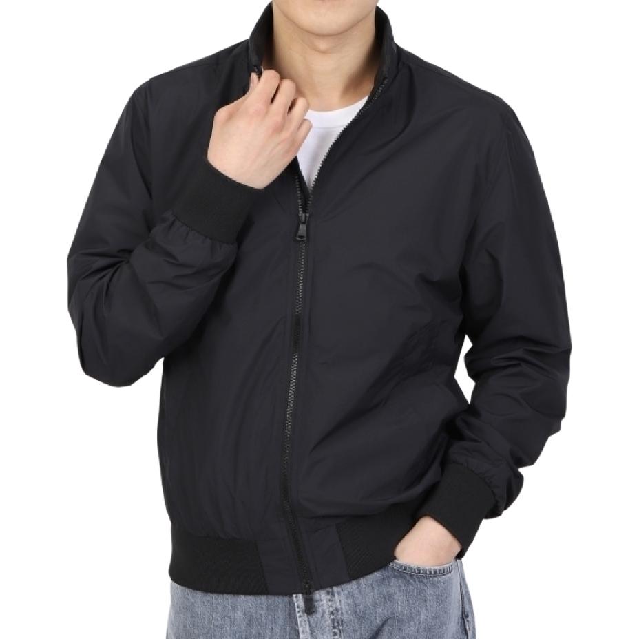J.Lindeberg Black Stand Collar Loose Fit Zip-Up Jacket FMOW10258-9999