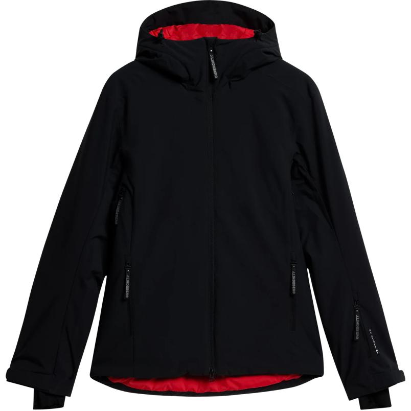 J.Lindeberg Black Zip-Up Hoodie Jacket with Logo Patch SMOW08879-9999
