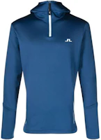 J.Lindeberg Blue Logo Print Half-Zip Pullover Hoodie GMJS07797 J.Lindeberg Blue Logo Print Half-Zip Pullover Hoodie GMJS07797