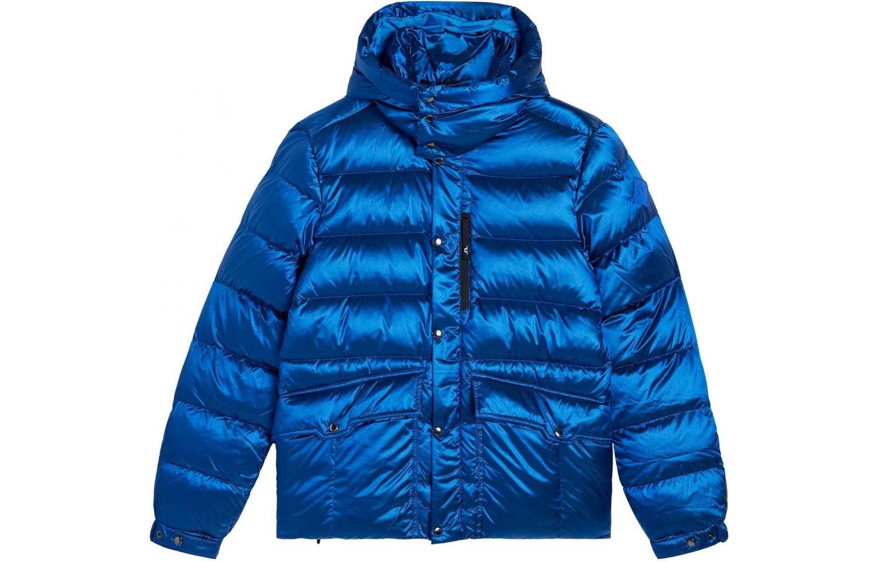 J.Lindeberg Blue Solid Detachable Hood Slim Fit Zip Jacket AMOW06220-O346