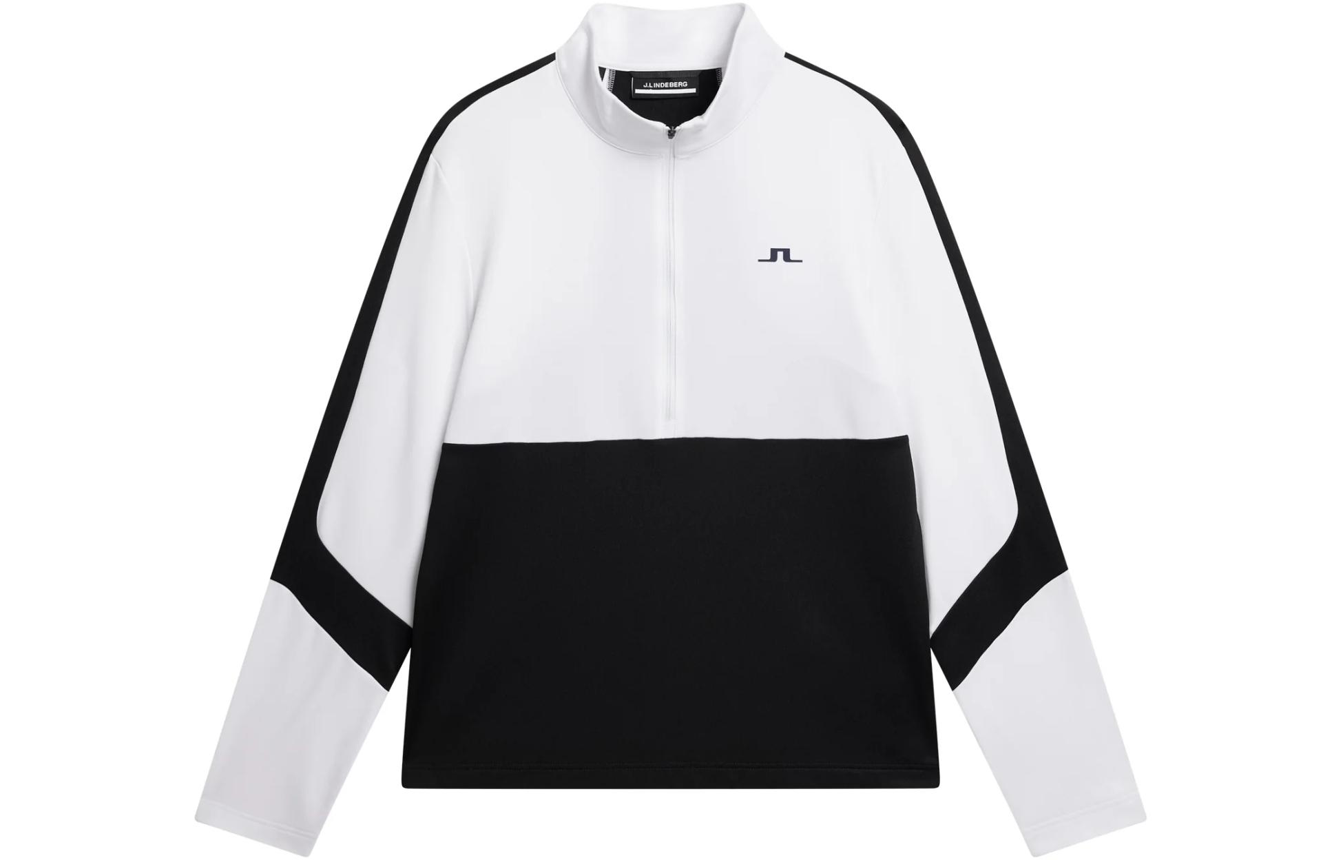 J.Lindeberg Carl Mid Layer Half-Zip Logo Print Sweatshirt White AMJS09107-0000