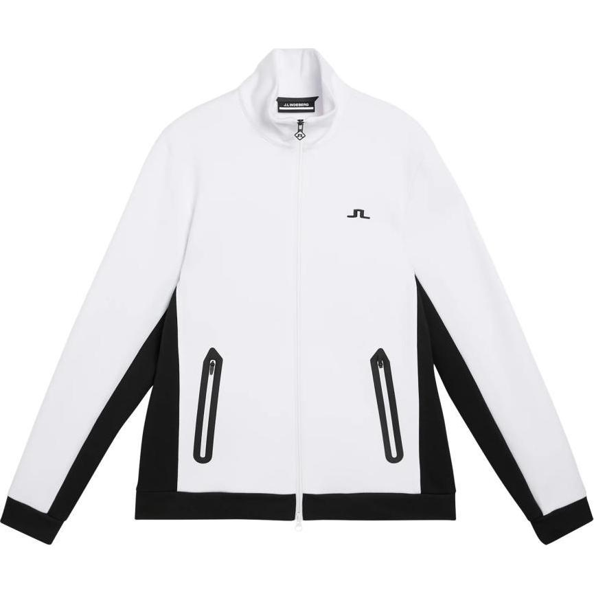 J.Lindeberg Colorblock Embroidered Logo Zip-Up Jacket - White AMJS10163-0000