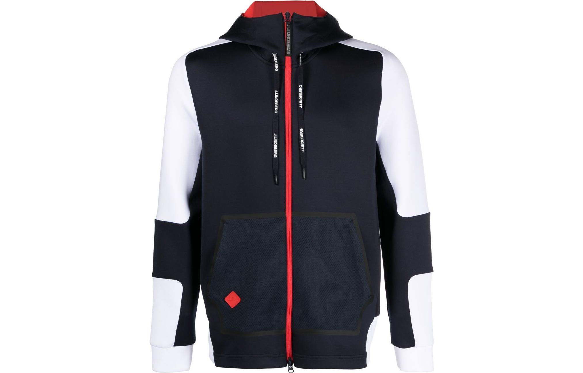 J.Lindeberg Colorblock Hooded Jacket Black AMJS07591