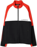 J.Lindeberg Colorblock Lettered Zip-Up Jacket with Stand Collar AMJS090779999 J.Lindeberg Colorblock Lettered Zip-Up Jacket with Stand Collar AMJS090779999