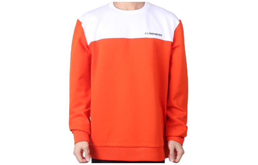 J.Lindeberg Colorblock Logo Crewneck Sweatshirt Orange AMJS09078-G135