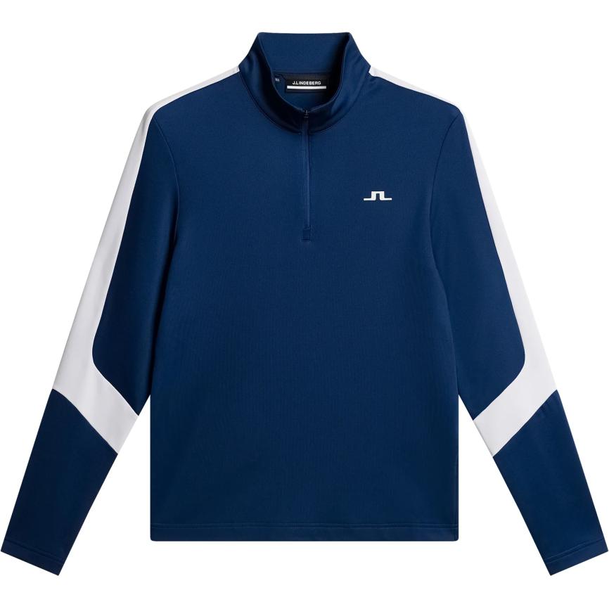 J.Lindeberg Colorblock Logo High-Neck Sweatshirt Blue - Long Sleeve GMJS12345-O341