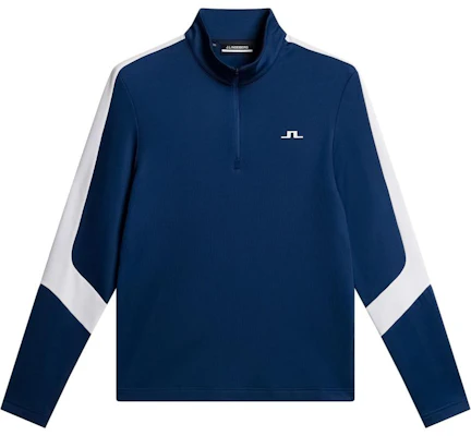 J.Lindeberg 拼接Logo高領長袖運動衫 藍色 GMJS12345-O341 Buy J.Lindeberg 拼接Logo高領長袖運動衫 藍色 GMJS12345-O341