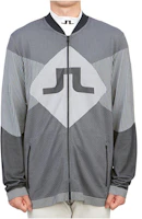 J.Lindeberg Colorblock Striped V-Neck Zip Jacket - Gray AMJS07593-6855 J.Lindeberg Colorblock Striped V-Neck Zip Jacket - Gray AMJS07593-6855