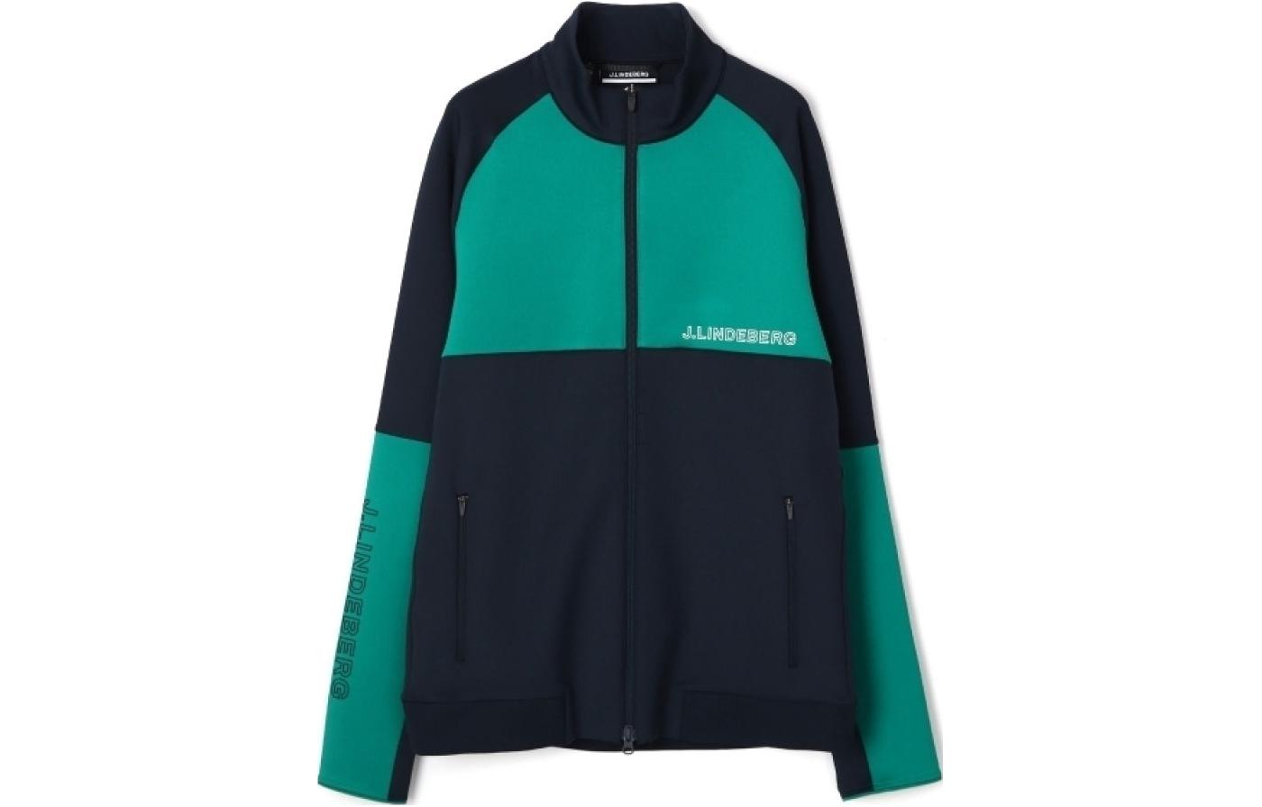 J.Lindeberg Colorblock Zip-Up Jacket Green AMJS09077-6855