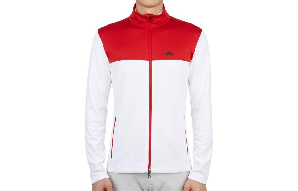 J.Lindeberg Colorblock Zip-Up Long Sleeve Jacket - White AMJS06690G131