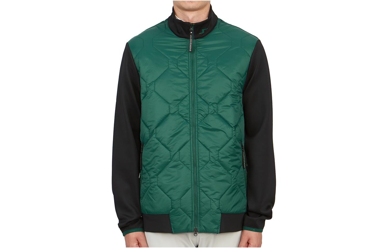 J.Lindeberg Colorblock Zip-Up Stand Collar Jacket Green AMOW09261-M374